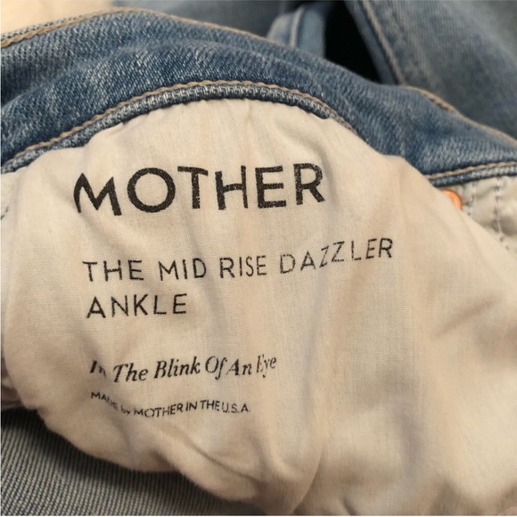 MOTHER In The Blink Of An Eye Mid Rise Dazzler Straight Leg Ankle Jeans - Picture 8 of 9